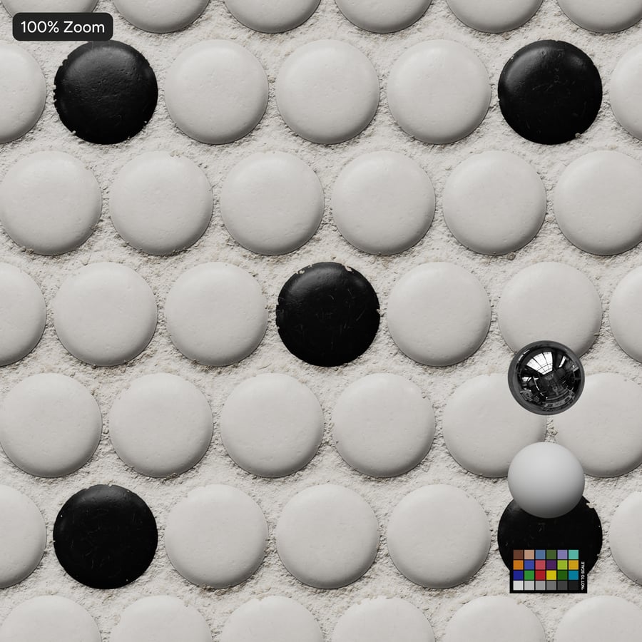 Круглая керамическая глянцевая плитка Penny, текстура Polka Dot