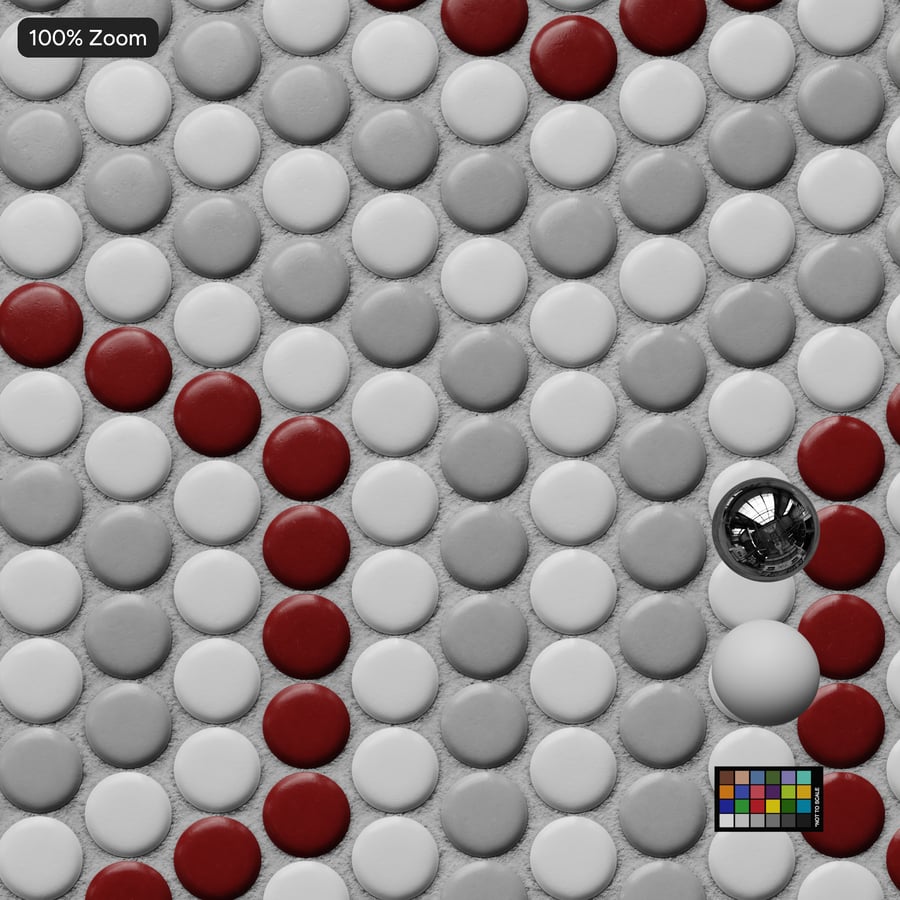 Керамическая глянцевая плитка Penny Round Texture, белый шестиугольник