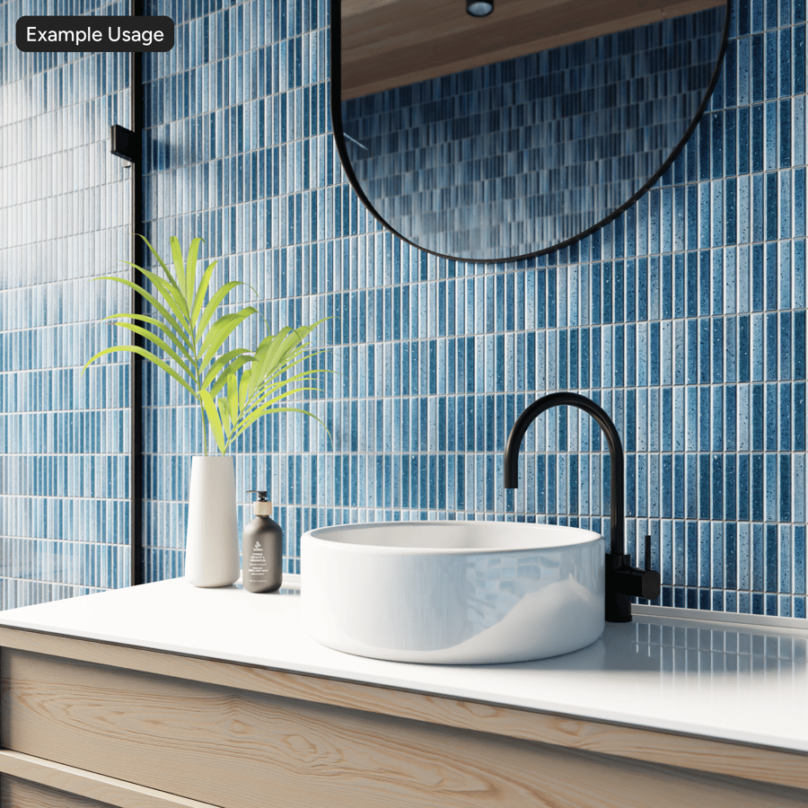 Yubi Keramik Glänzende Fliese Textur, Spotted Blue