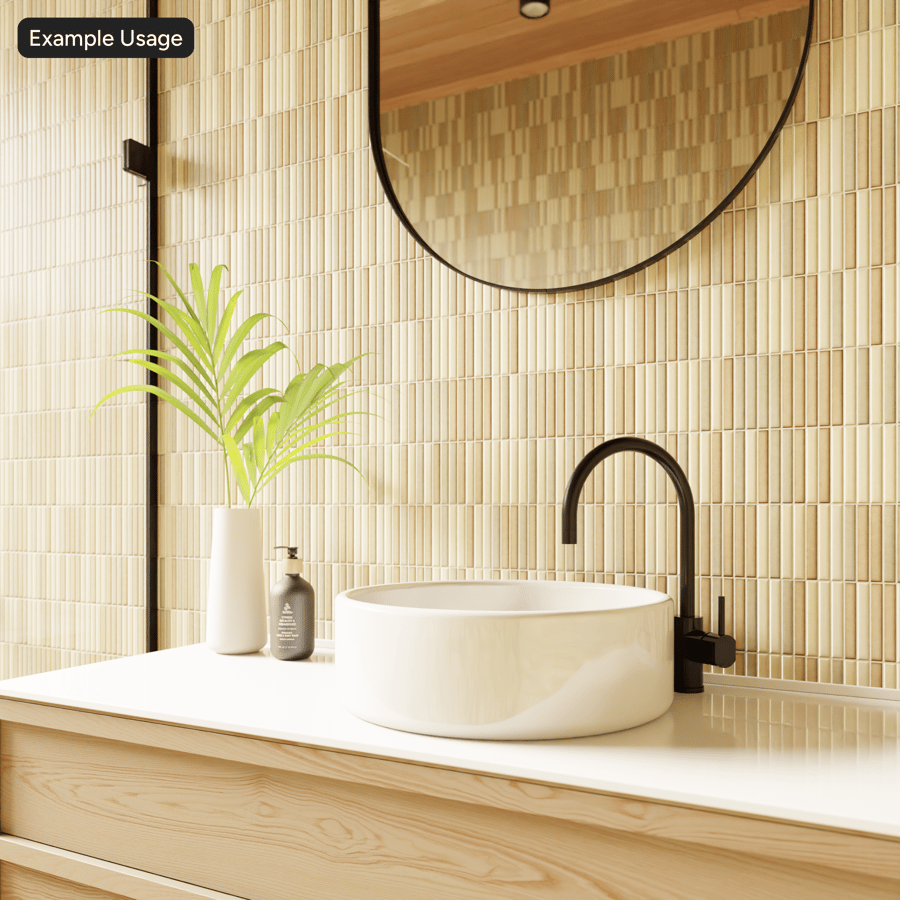 Yubi Ceramic Glossy Tile Texture, Beige
