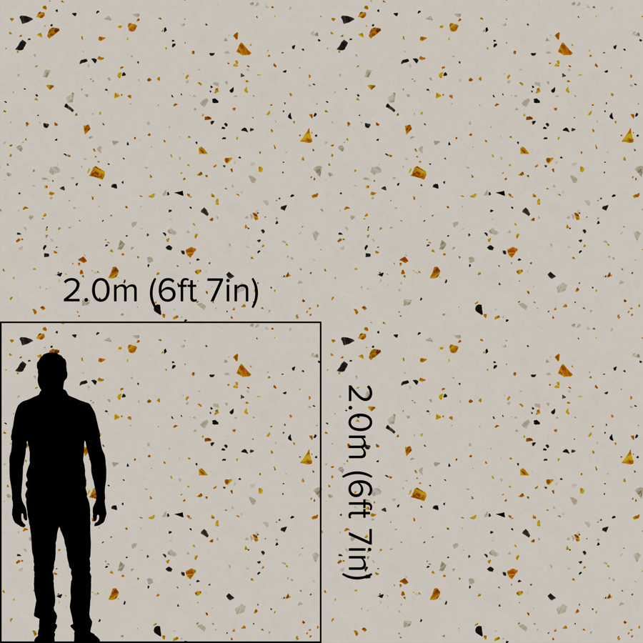 Large Chips Mustard Terrazzo Texture, Beige