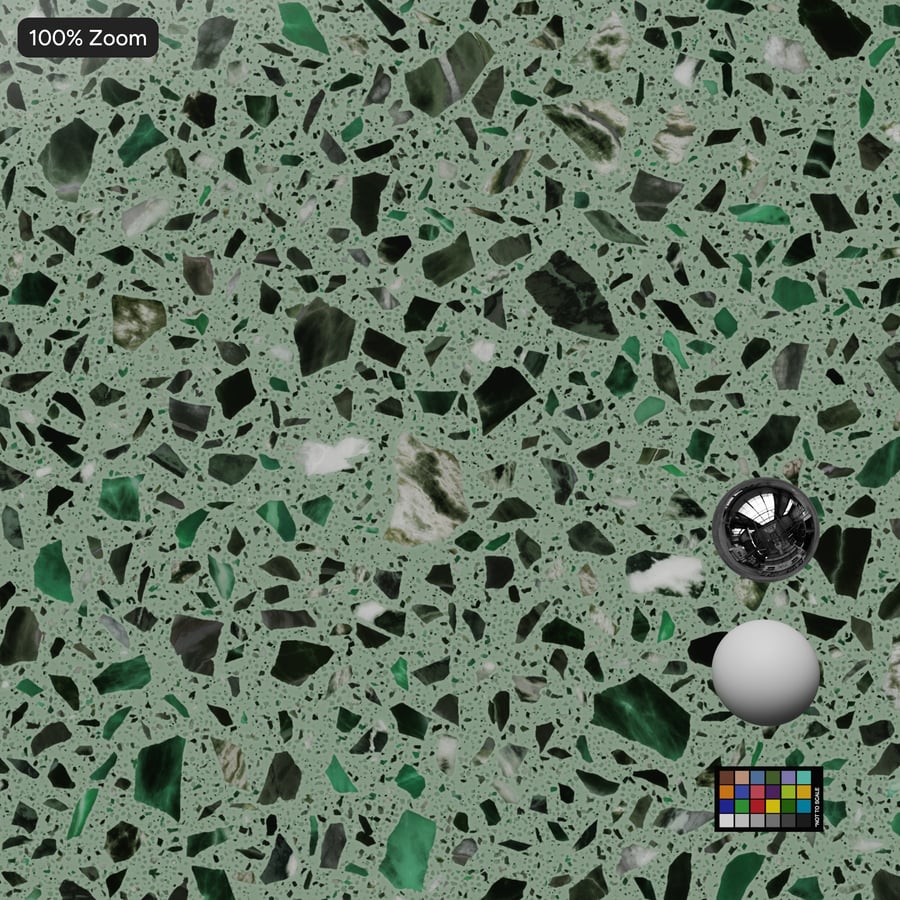 Крупные чипсы Leaf Terrazzo Texture, зеленый