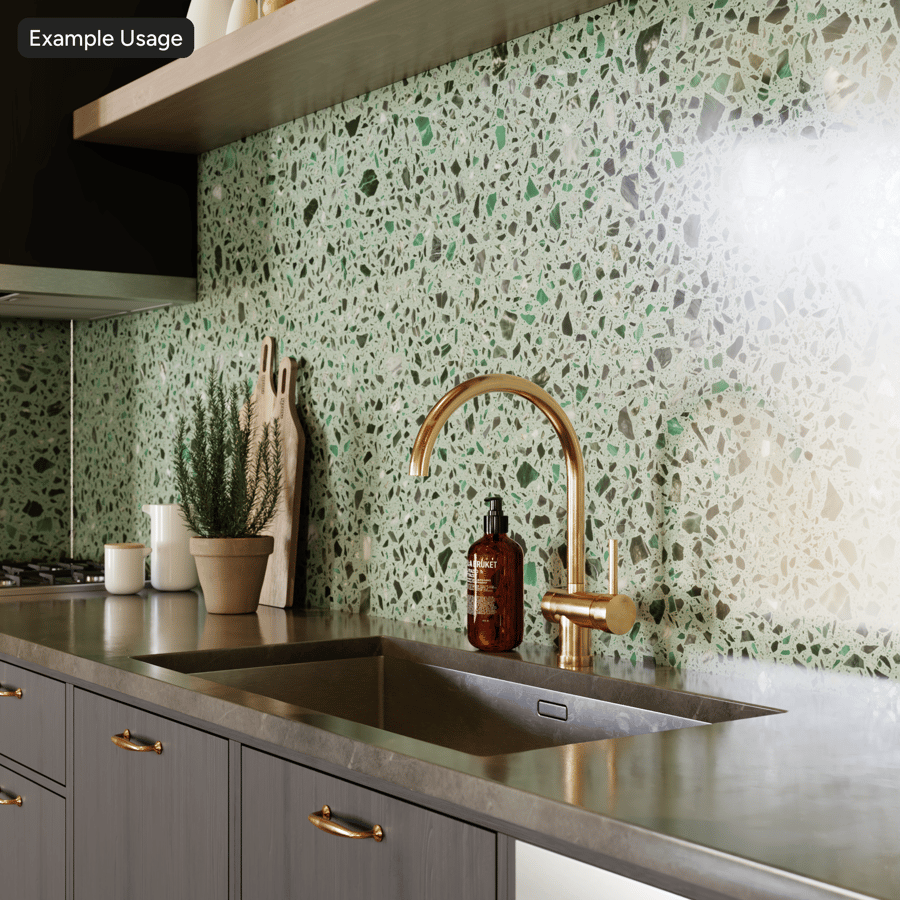 Крупные чипсы Leaf Terrazzo Texture, зеленый