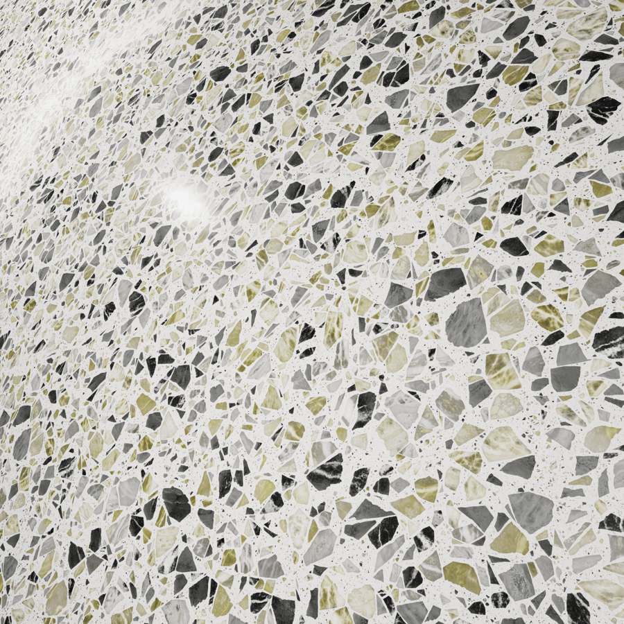 Large Chips Moss Terrazzo Texture, vert