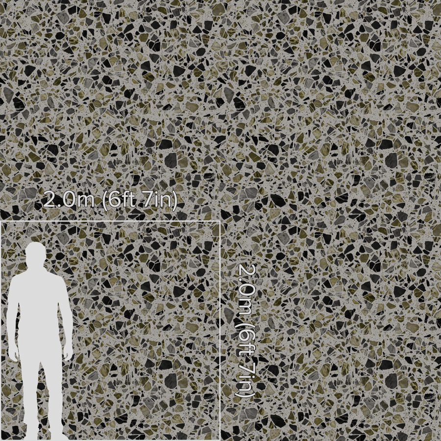 Large Chips Moss Terrazzo Texture, vert