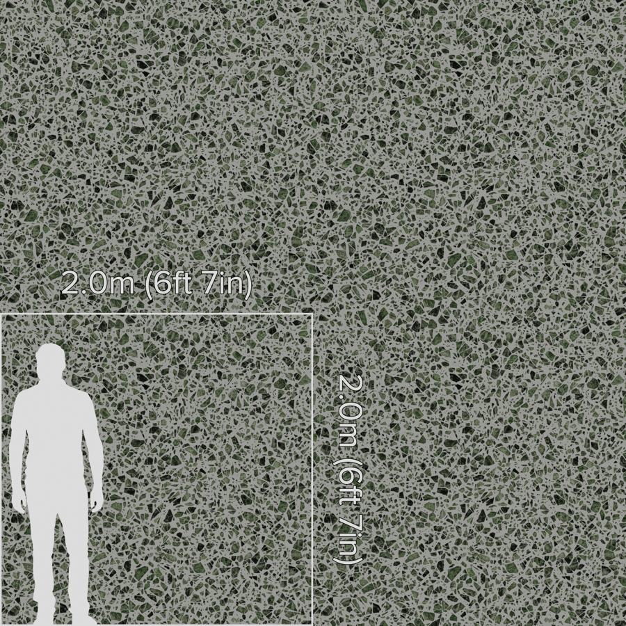 Large Chips Forest Terrazzo Texture, vert