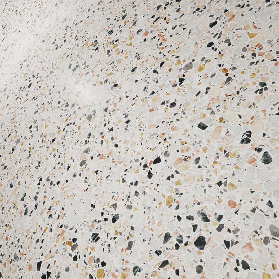Large Chips Rome Terrazzo Texture, blanc
