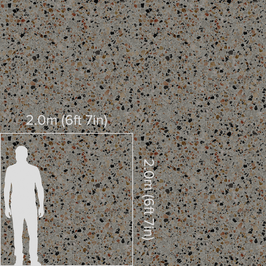 Large Chips Rome Terrazzo Texture, blanc