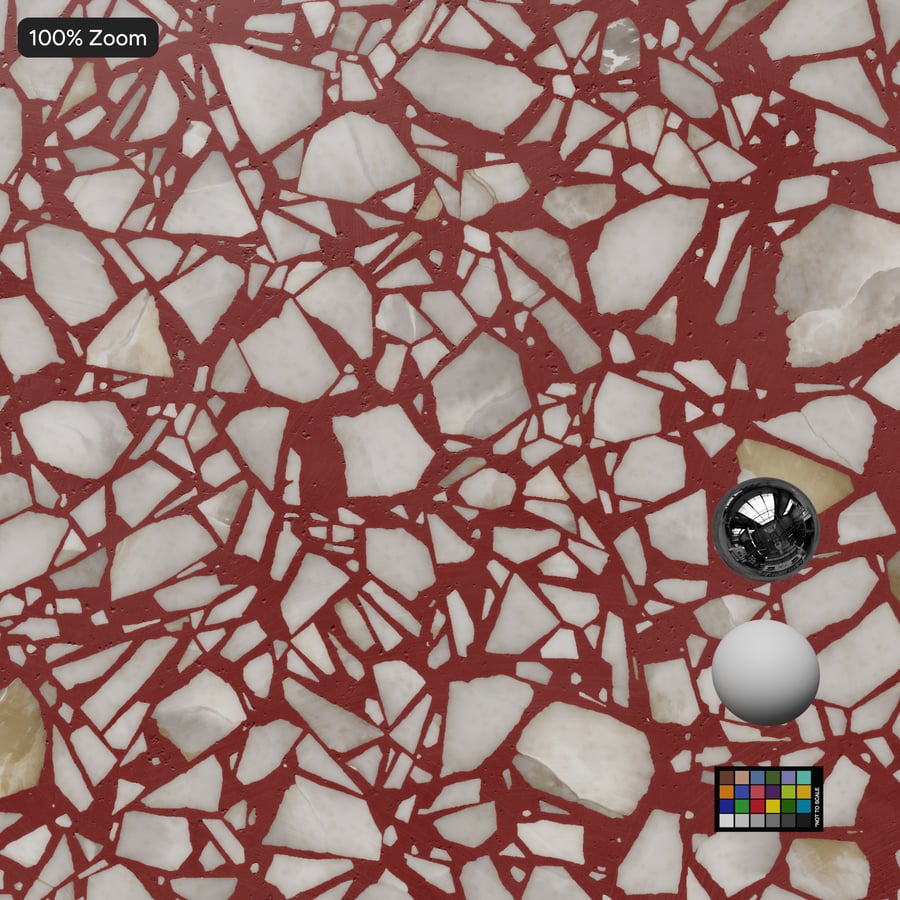 Duże chipsy Strawberry Terrazzo Texture, czerwone