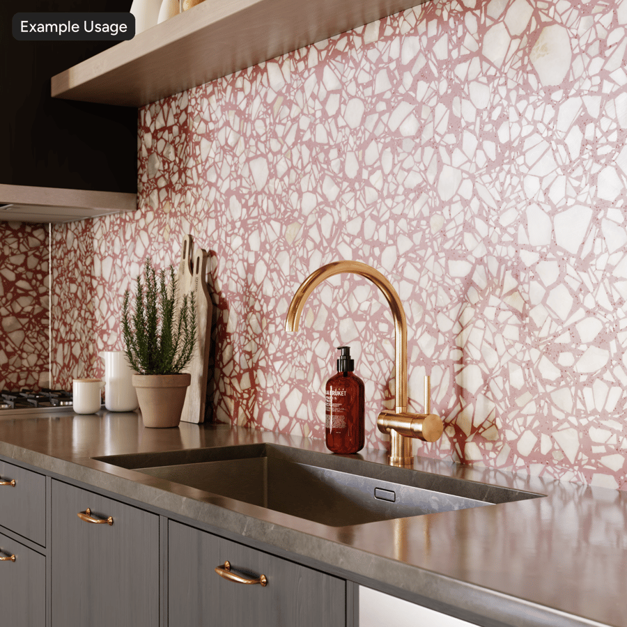 Duże chipsy Strawberry Terrazzo Texture, czerwone
