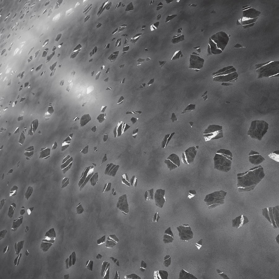 Large Chips Volcano Terrazzo Texture, Noir