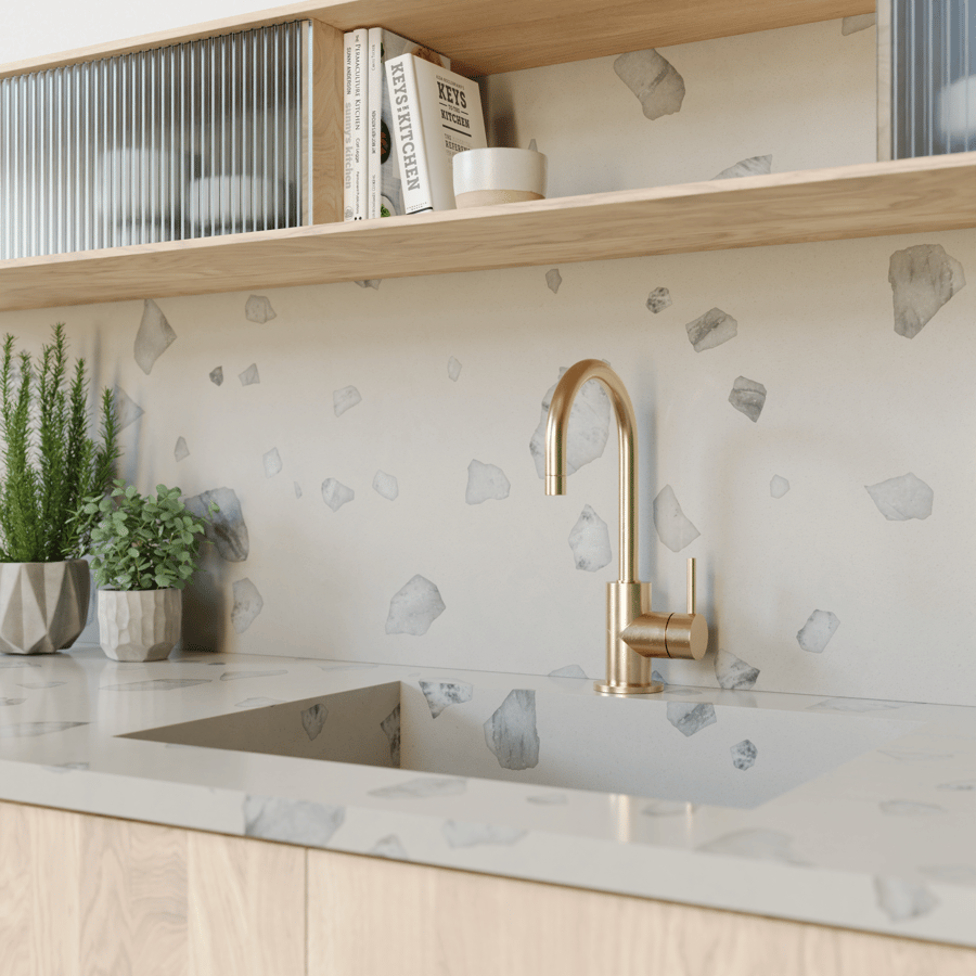 Grande Chips Shoreline Terrazzo Texture, Beige