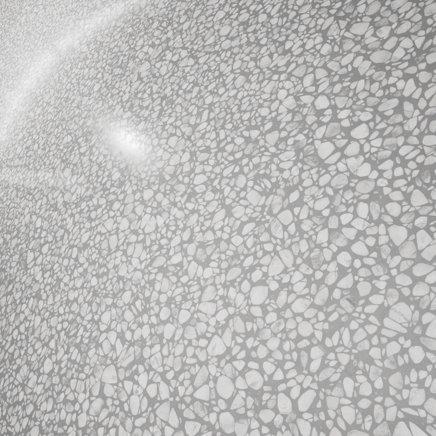Large Chips Pebble Terrazzo Texture, gris