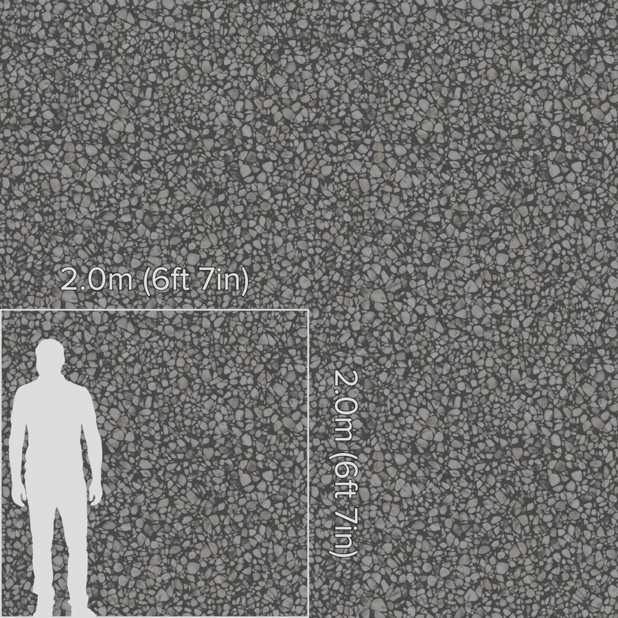 Large Chips Pebble Terrazzo Texture, gris