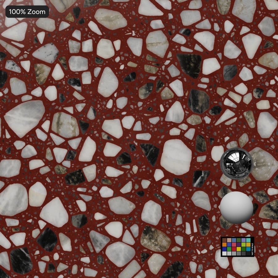 Tomate salpicado Textura Terrazzo, vermelho