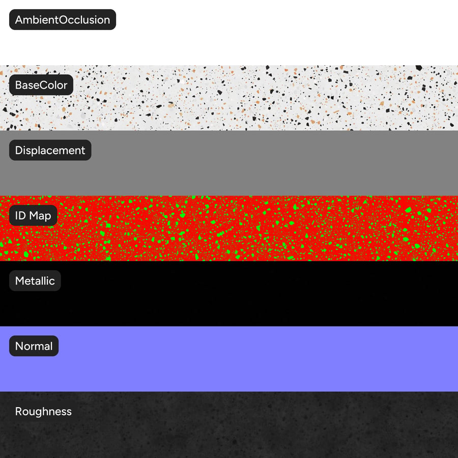 Textura Speckled Coal Terrazzo, branco