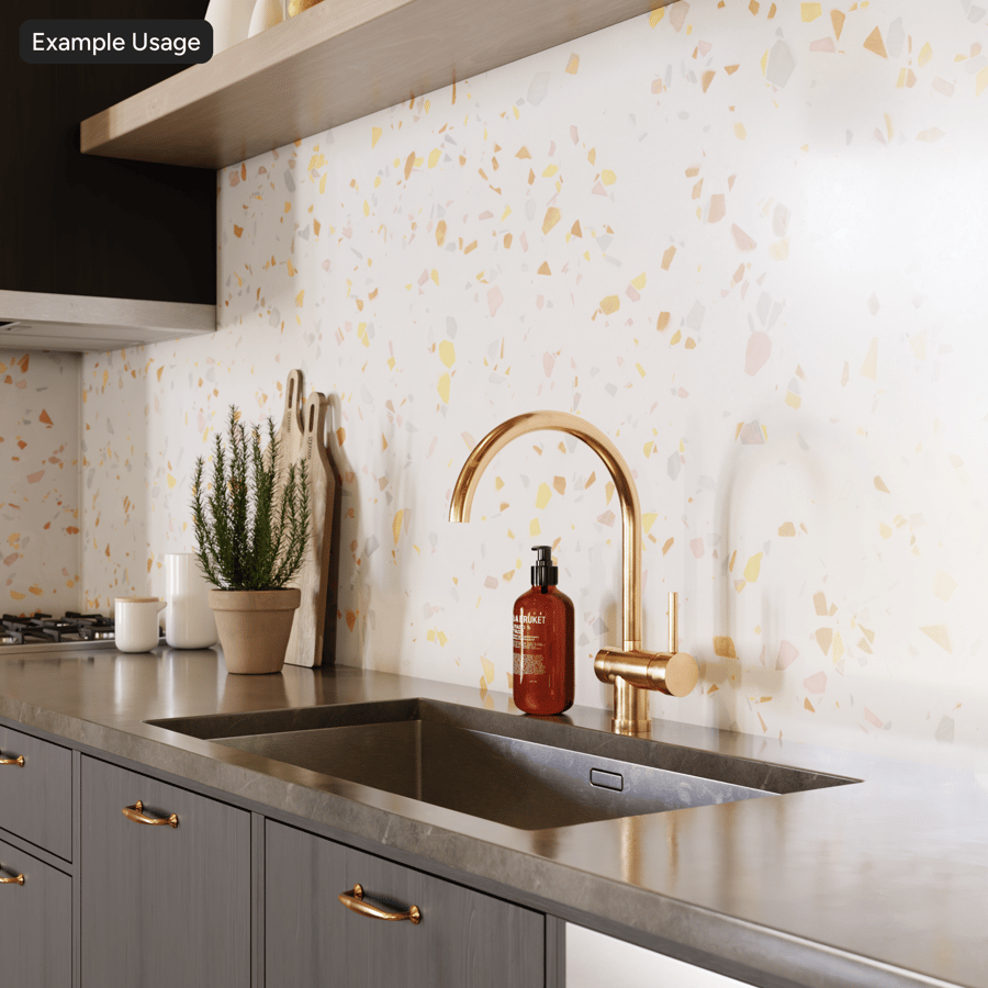 Speckled Tutti Frutti Terrazzo Texture, White