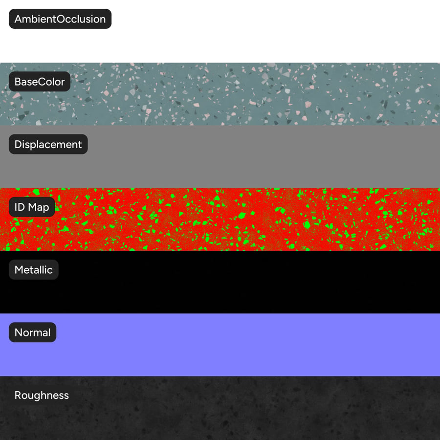 Speckled Reef Terrazzo textúra, kék
