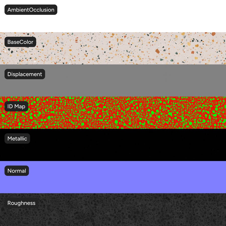 Gesprenkelte pastellfarbene Regenbogen-Terrazzo-Struktur, weiß
