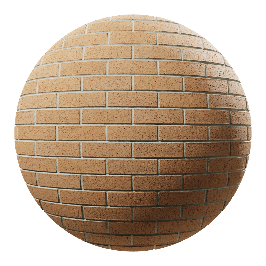 Dragfaced Running Bond Brick Wall Texture, Orange