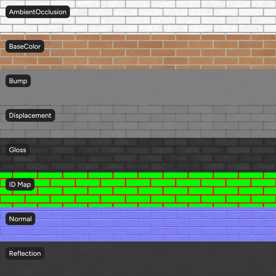 Dragfaced Running Bond Brick Wall Texture, Orange