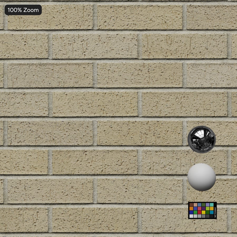Dragfaced Running Bond Brick Wall Texture, Beige
