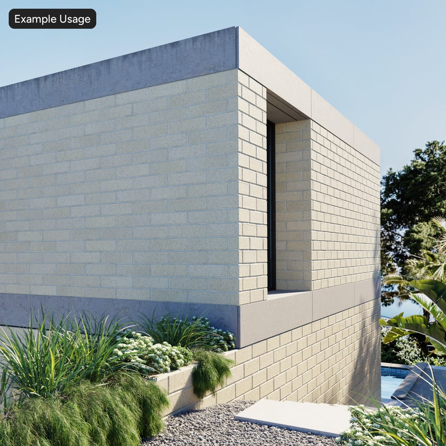 Dragfaced Running Bond Brick Wall Texture, Beige