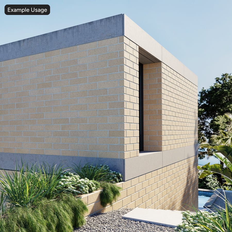 Dragfaced Running Bond Brick Wall Texture, Beige