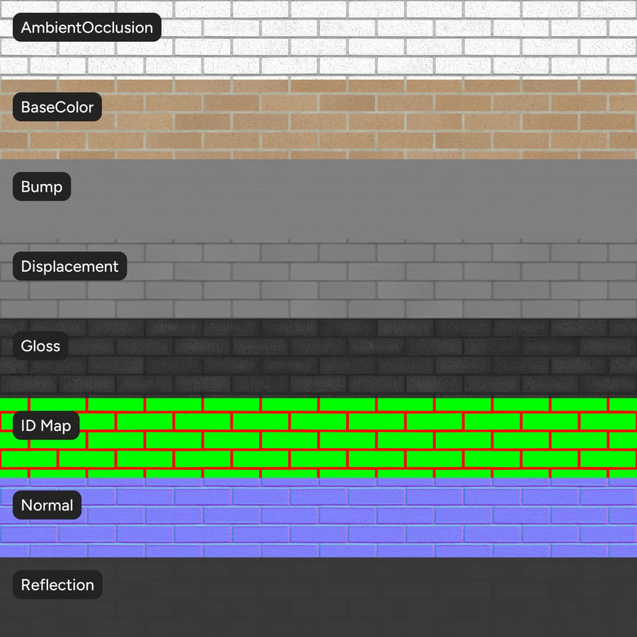 Dragfaced Running Bond Brick Wall Texture, Beige
