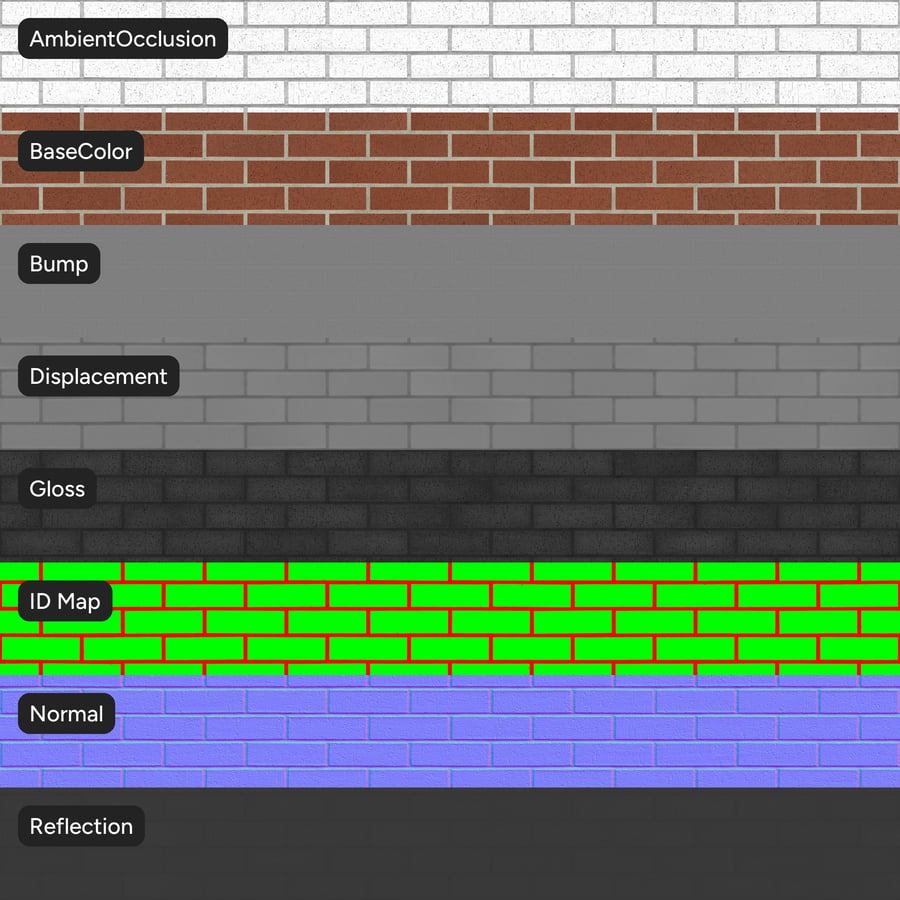 Dragfaced Running Bond Brick Wall Texture