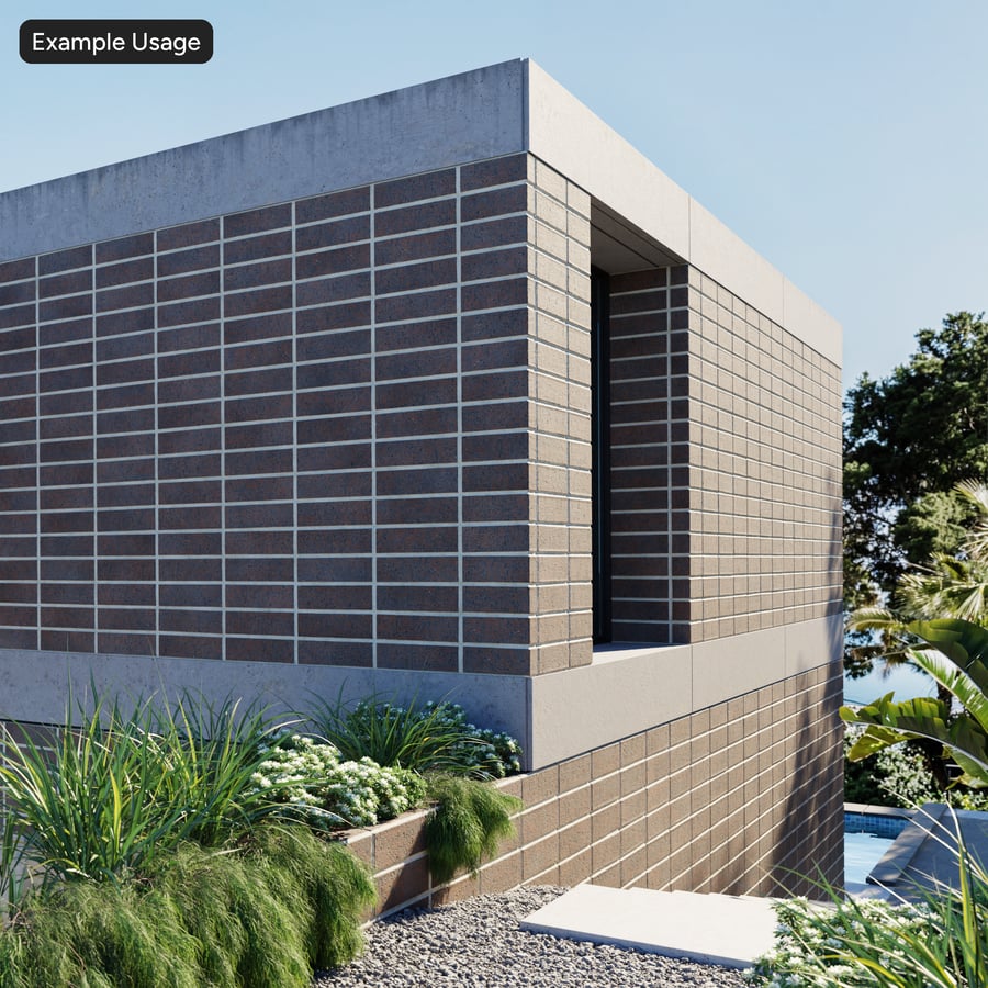 Dragfaced Stack Bond Brick Wall Texture, Καφέ
