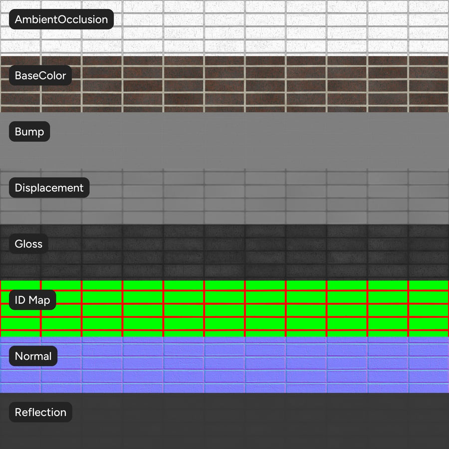 Dragfaced Stack Bond Brick Wall Texture, Καφέ