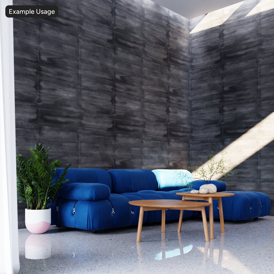 Тонкий блок Rammed Earth Texture, черный