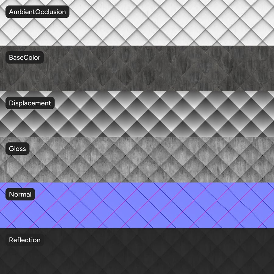 Plastic PVC Shingles Texture, Gray