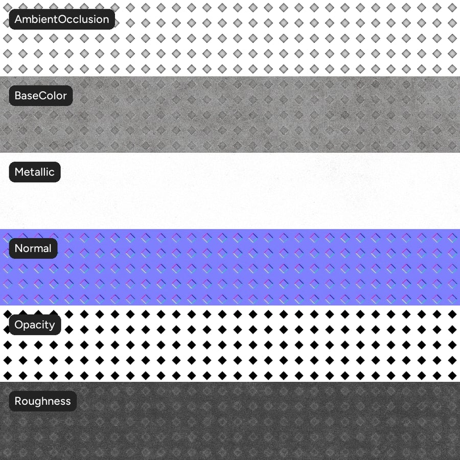 Kleiner Diamant Perforierte Metallic Textur