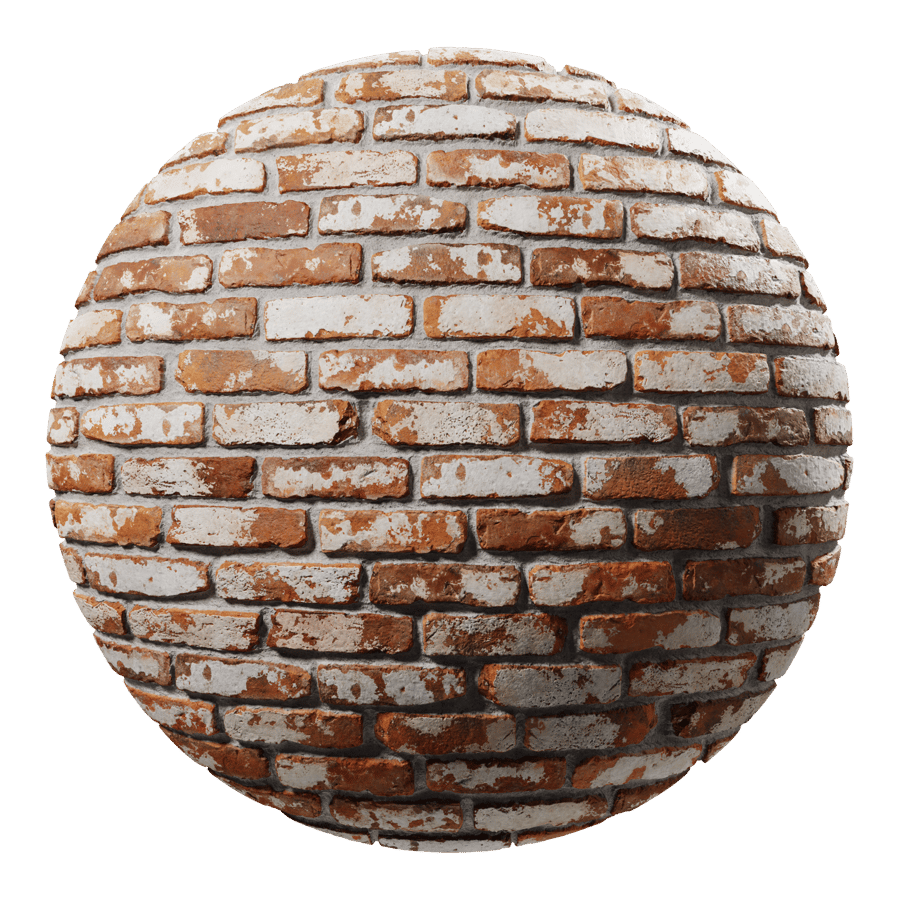 Whitewashed Reclaimed Running Bond Brick Wall Texture