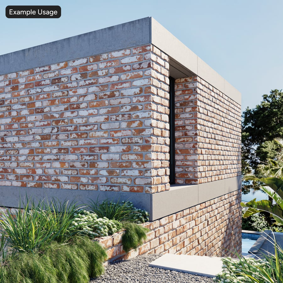 Whitewashed Reclaimed Running Bond Brick Wall Texture