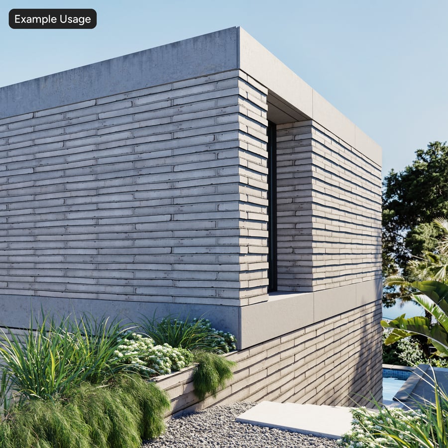 Smooth Thin Protruding Running Bond Brick Wall Texture, White