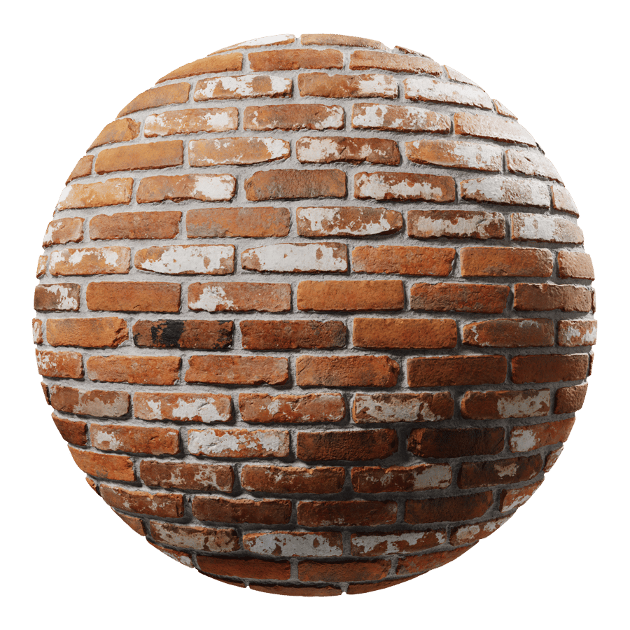 Reclaimed Running Bond Brick Wall Texture, Orange