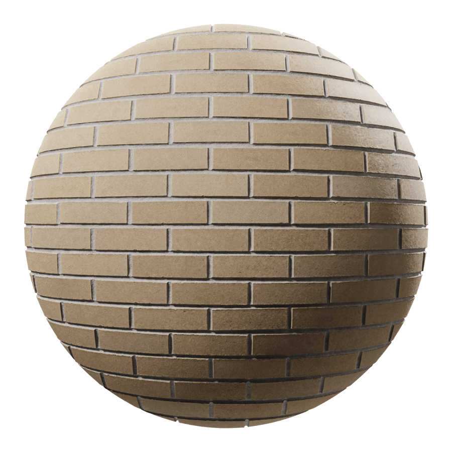 Smooth Running Bond Brick Wall Texture, Beige