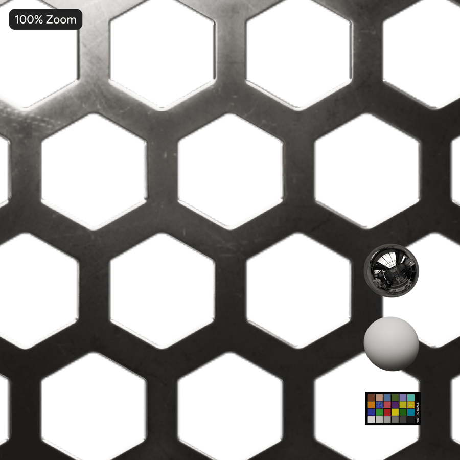 Textura metálica perforada hexagonal
