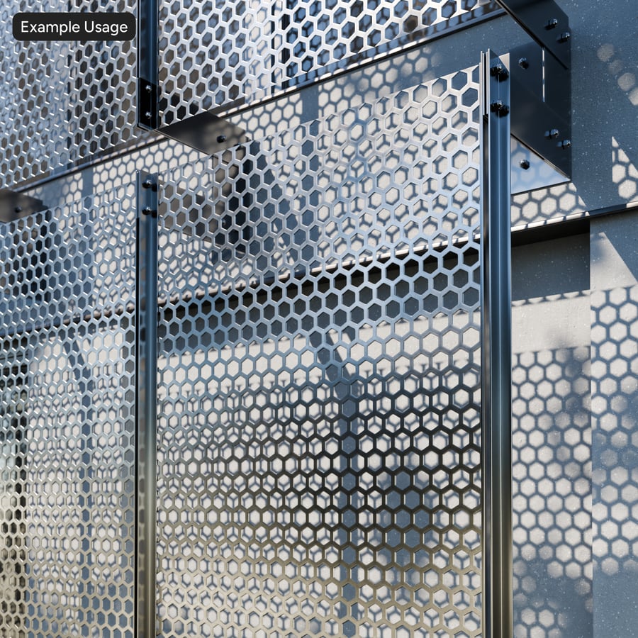 Textura metálica perforada hexagonal