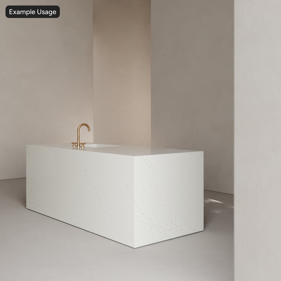 Calacatta Fuze Polierter Quarz Steinstruktur, Weiß