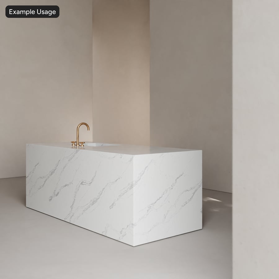 Textura de pedra de quartzo polido Calacatta Ivy, branco