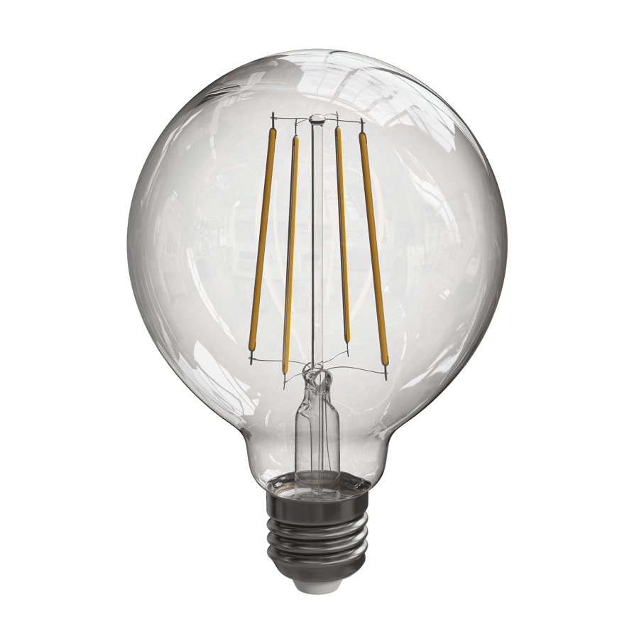 Modello di lampadina vintage a globo trasparente