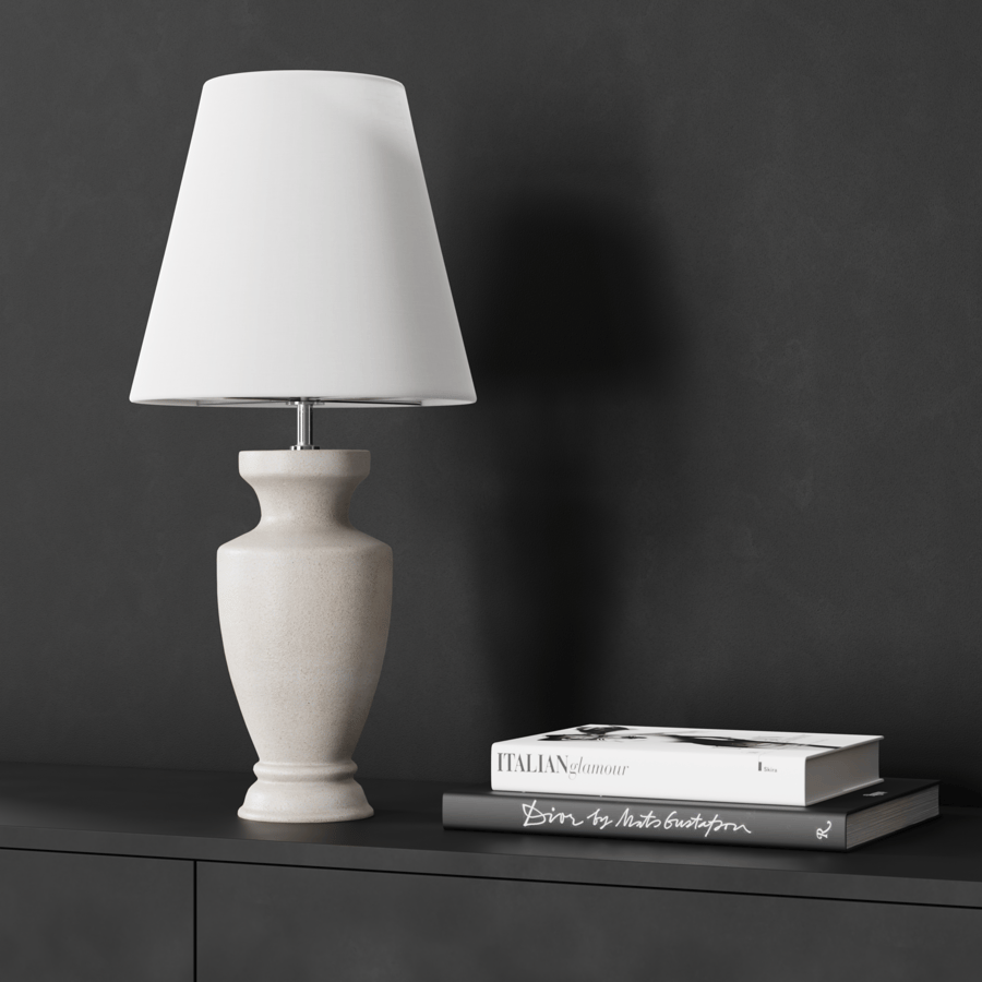 Modello di lampada con paralume nordico Arrius di Eno Ceramic, bianco