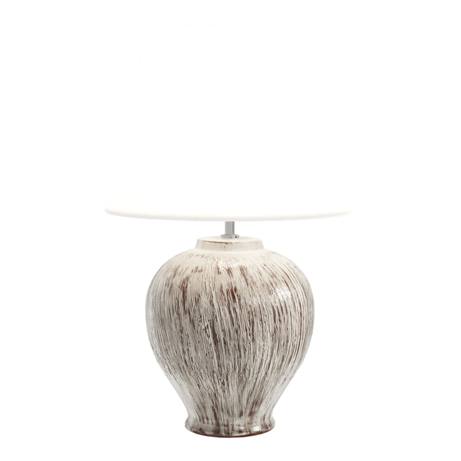 Modello di lampada con paralume intagliato Eno Ceramic Kelantis, bianco