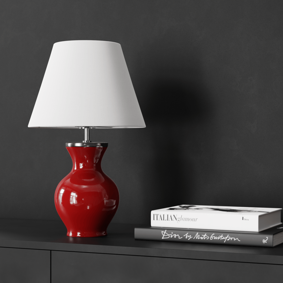 Modello di lampada con paralume Phystian Excellence in eno ceramic, rosso