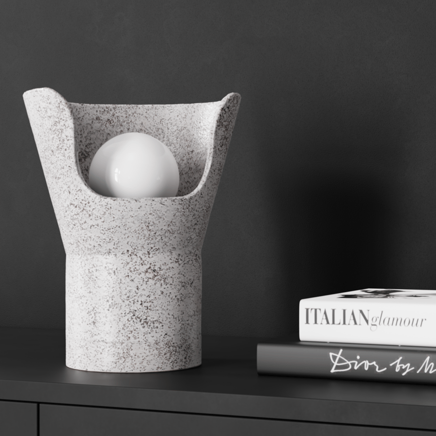 Eno Ceramic Xonaロックランプモデル、ホワイト