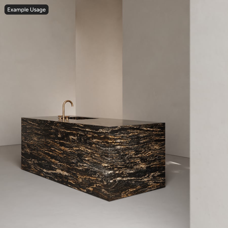 Tekstura polerowanego kamienia granitowego, Fusion Black